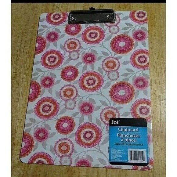 Colorful Patterned Clipboards Set Of 2 Geometric & Floral Design 9" X 12.5" - Picture 4 of 4